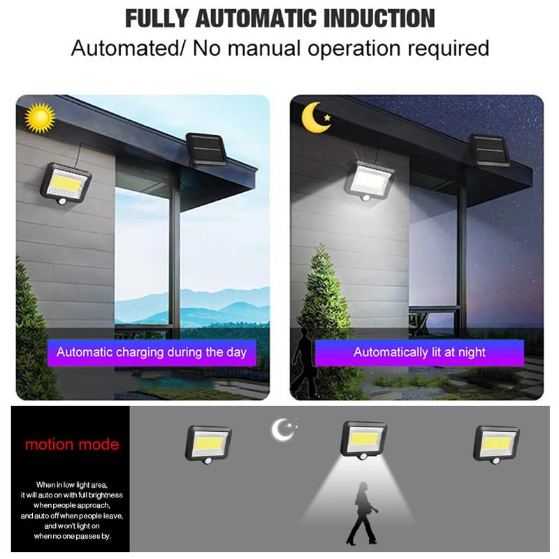 Solcellsdriven Rörelsesensor-Lampa Rörelsevakt