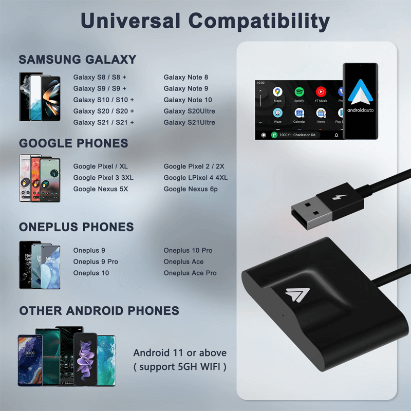 Trådlös CarPlay-adapter för Android/Apple