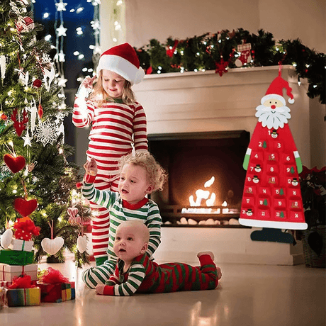 Jultome Snögubbe Advent Hängande Kalender Med 24-Fack