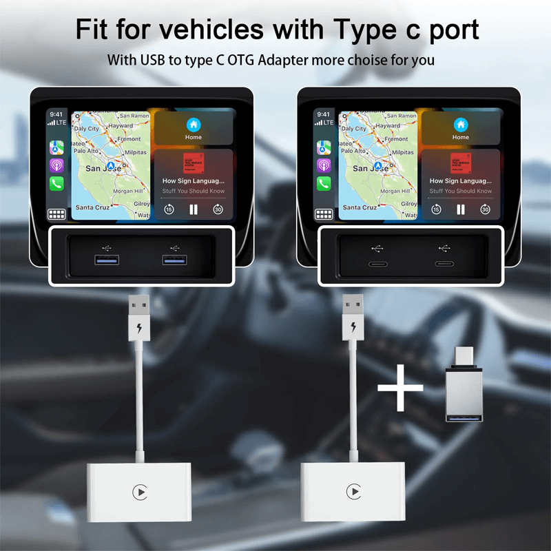 Trådlös CarPlay-adapter för Android/Apple