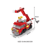 6-i-1 Fordonsbyggklossar - Byggset Brandbil, Stridsvagn eller Helikopter, Konstruktionsleksak för Barn