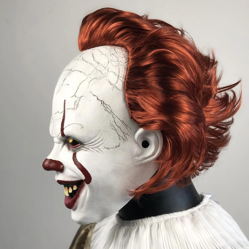 Halloween Pennywise Clownmask – Skräckinjagande Demonclown för Halloween och Karneval